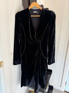 NWOT - Velvet Wrap Dress- designer +with pockets! - M